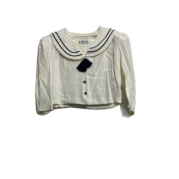 Betsy's Things Vintage Two Piece Nautical Set Navy and White 13/14 Style 7793 - Picture 4 of 9